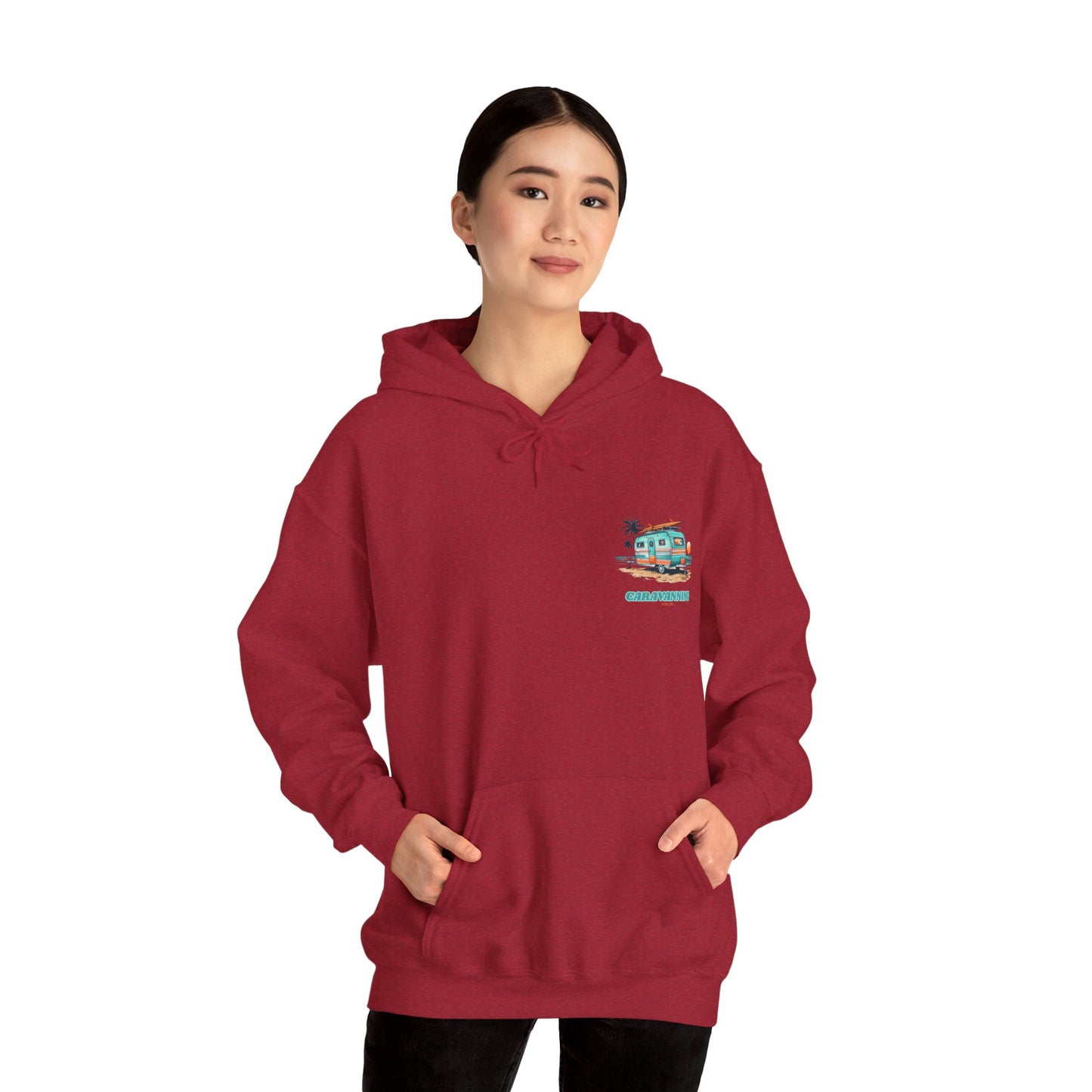 Caravanning For Life Unisex Hoodie - Caravan Lover Hoodie / Caravan Hoodie - Caravaner Hoodie - Small Print (Front)