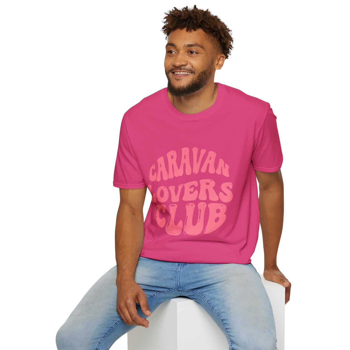 Caravan Lovers Club Unisex Softstyle T-Shirt - Casual Vibe for Travel Enthusiasts