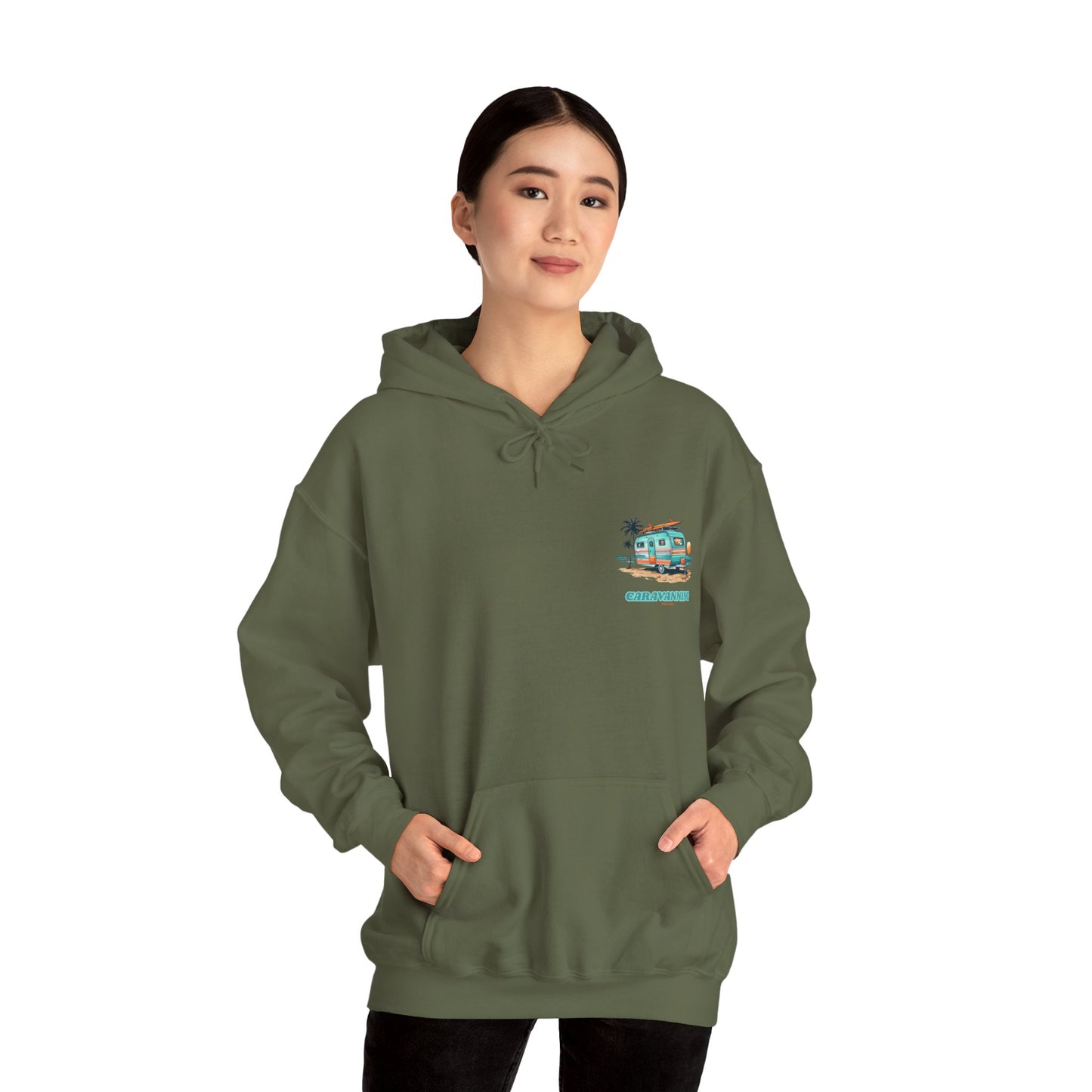 Caravanning For Life Unisex Hoodie - Caravan Lover Hoodie / Caravan Hoodie - Caravaner Hoodie - Small Print (Front)