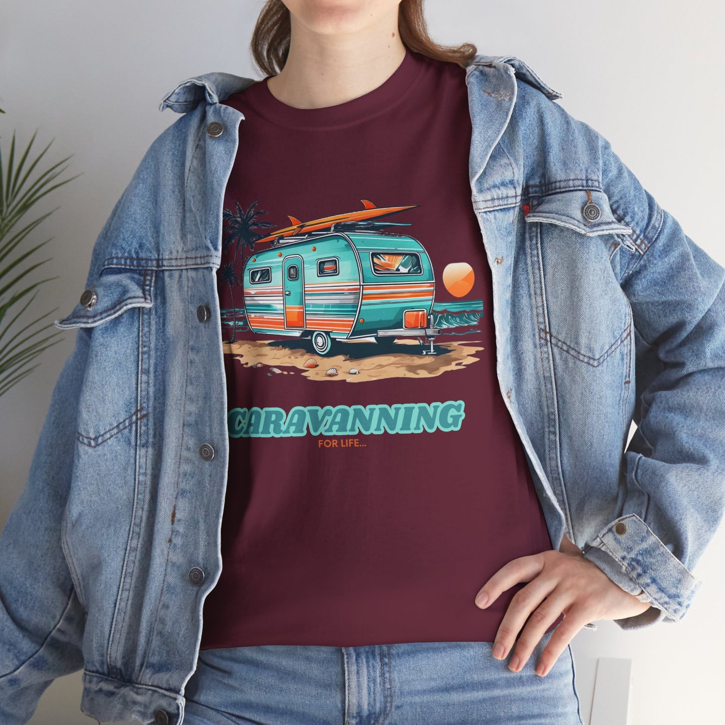 Caravan T-Shirt - Caravanning for Life Design Unisex T-Shirt - Caravanning T-Shirt - Large Design (Front Print)