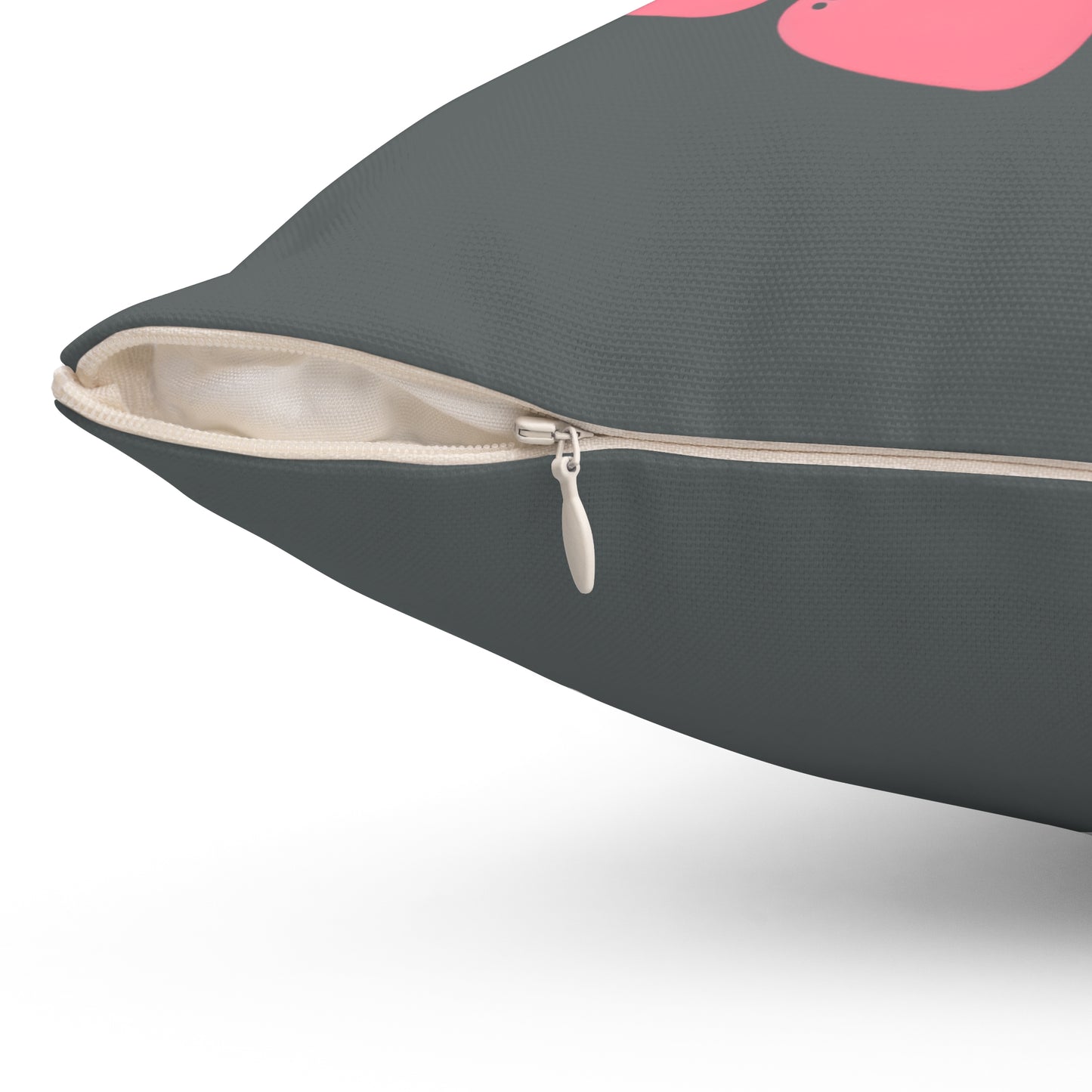 Caravan Cushion - Caravan Lovers Club Design - 18x18" - Dark Grey / Pink