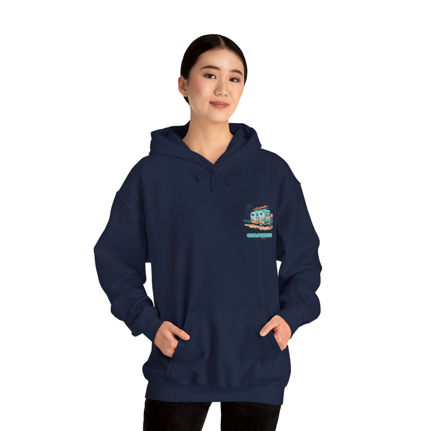 Caravanning For Life Unisex Hoodie - Caravan Lover Hoodie / Caravan Hoodie - Caravaner Hoodie - Small Print (Front)