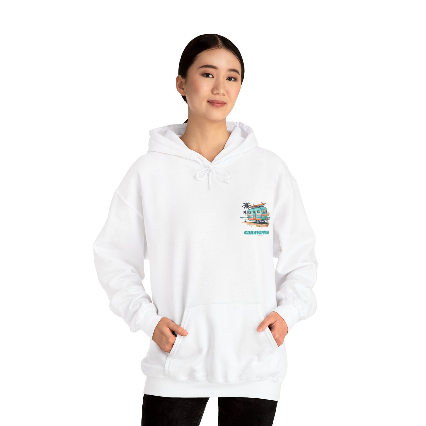 Caravanning For Life Unisex Hoodie - Caravan Lover Hoodie / Caravan Hoodie - Caravaner Hoodie - Small Print (Front)