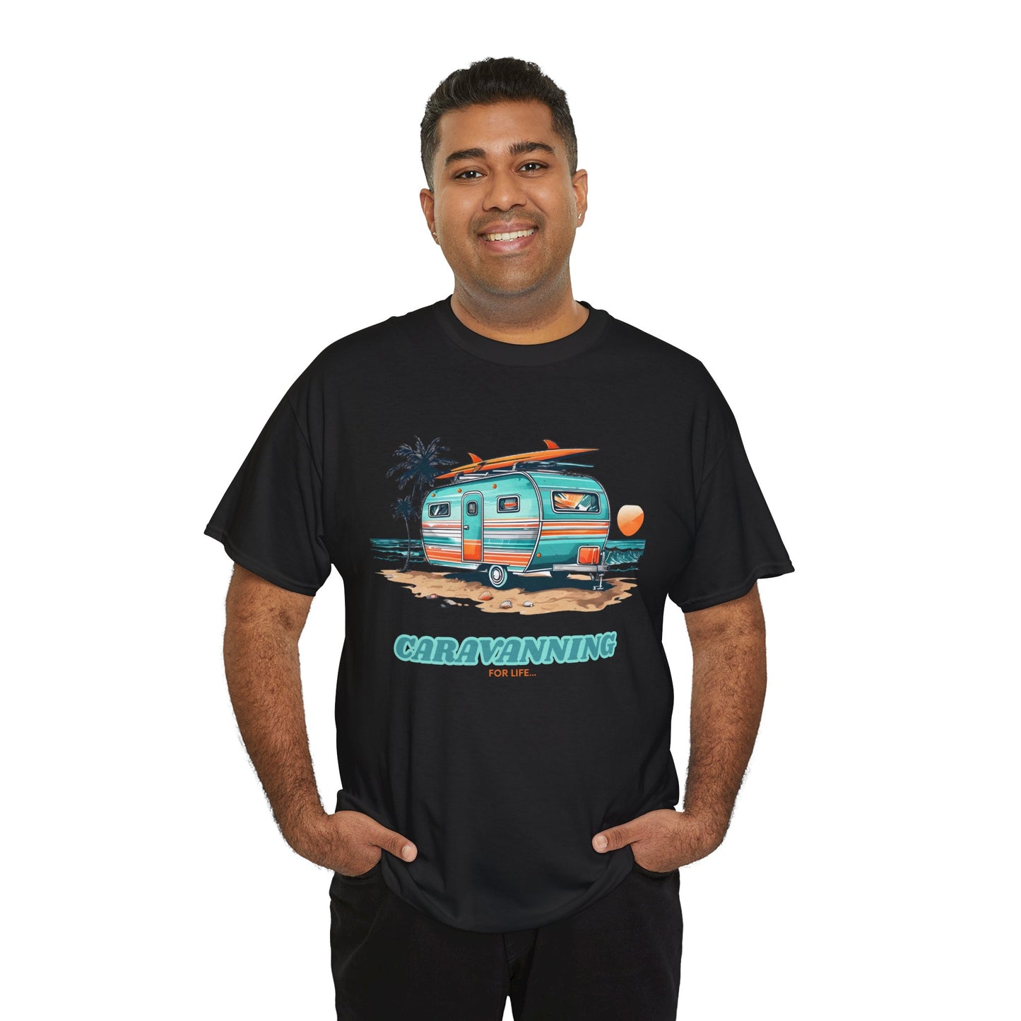 Caravan T-Shirt - Caravanning for Life Design Unisex T-Shirt - Caravanning T-Shirt - Large Design (Front Print)