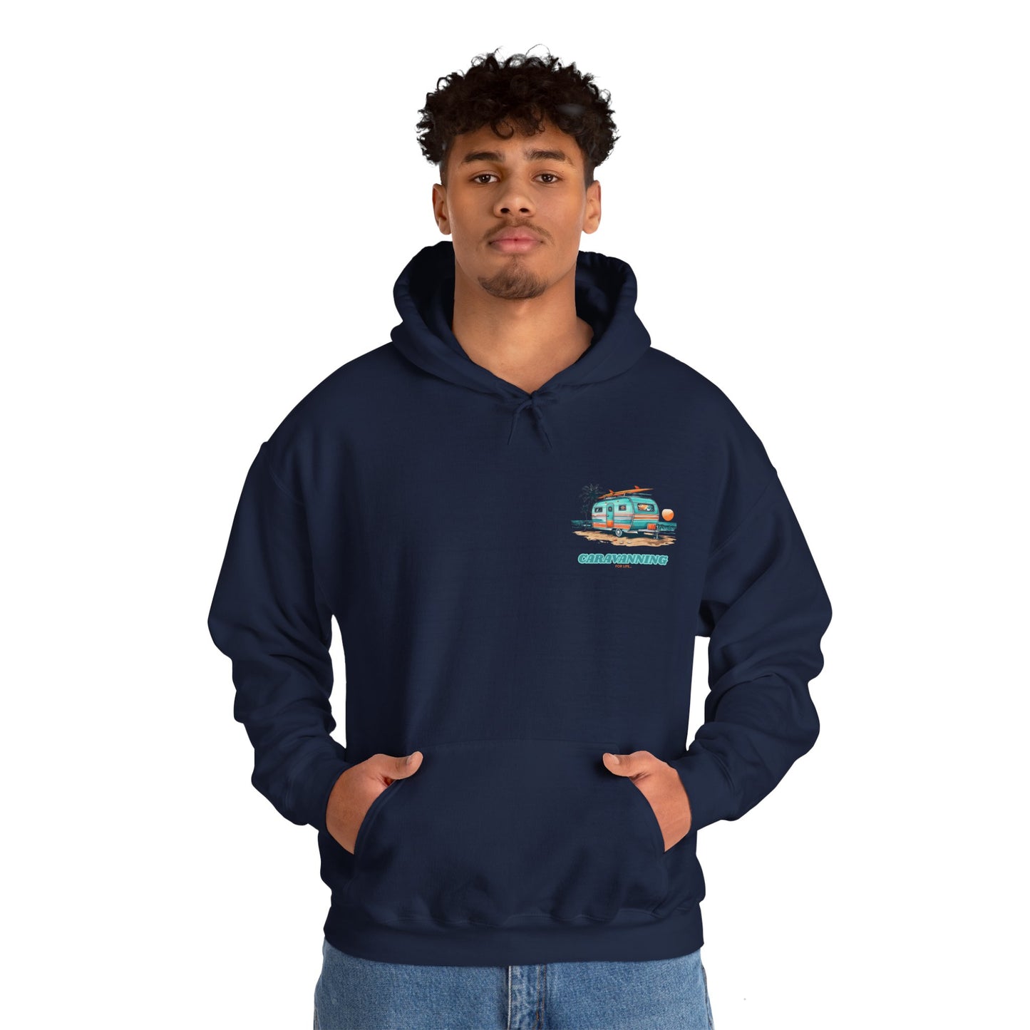 Caravanning For Life Unisex Hoodie - Caravan Lover Hoodie / Caravan Hoodie - Caravaner Hoodie - Small Print (Front)