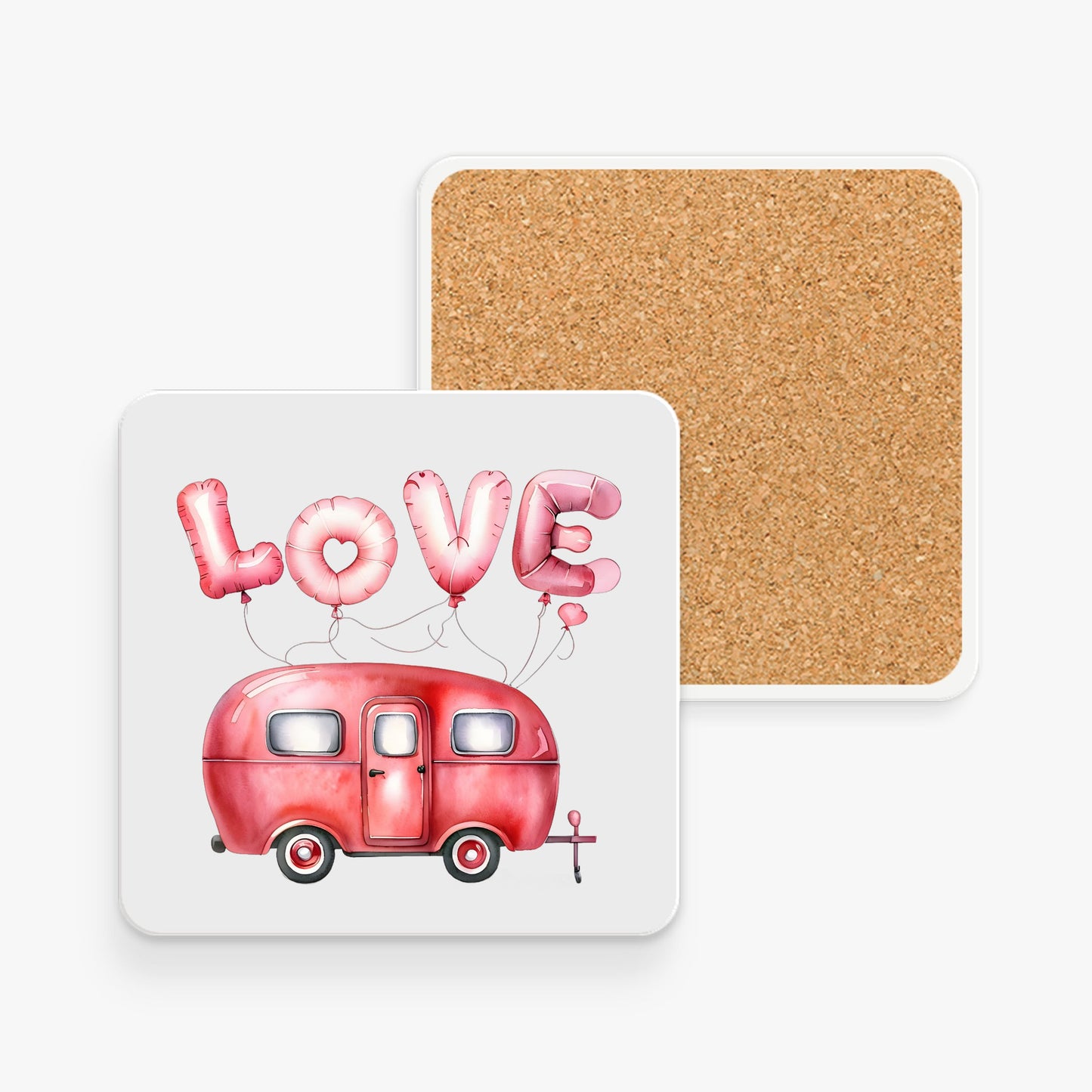 Love My Caravan Ceramic Coaster Square - Perfect Gift for Caravan Lovers