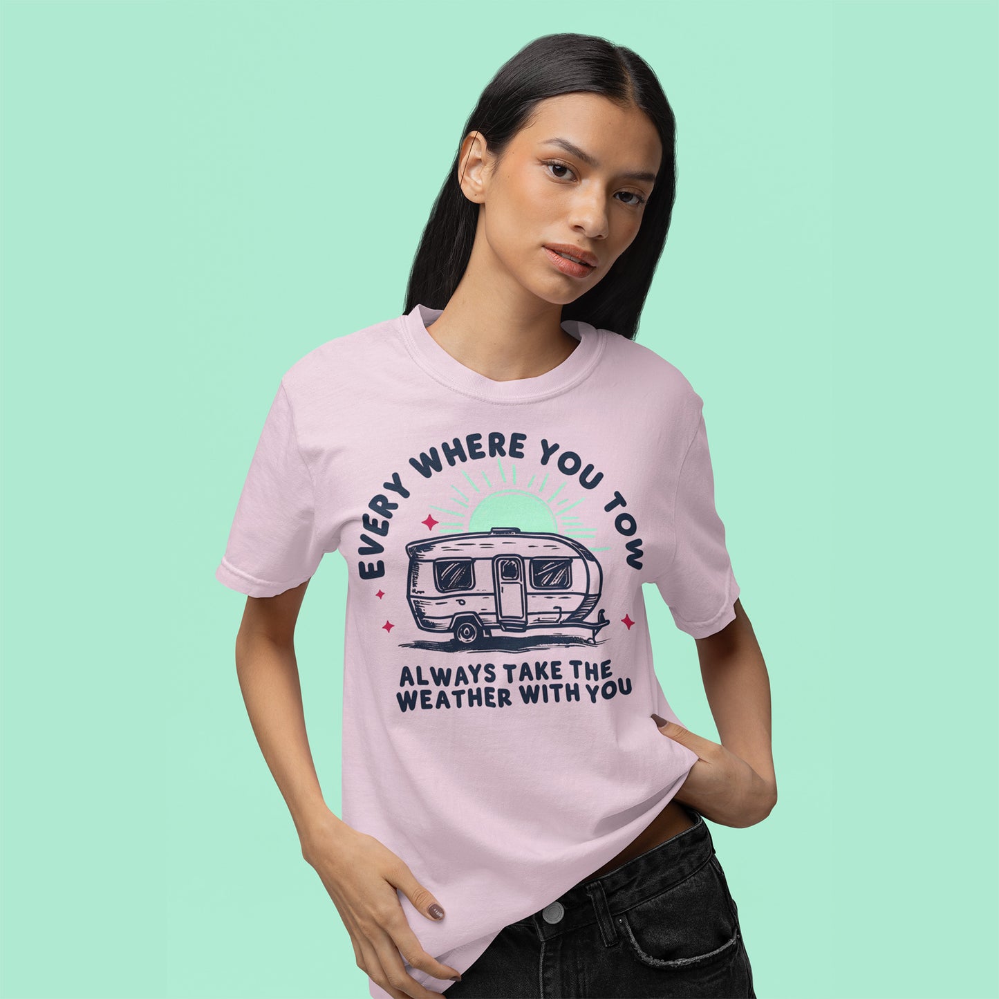 Caravan T-Shirt Unisex, Everywhere You Tow Design, Caravan Gift, Perfect Gift for Caravan Owners