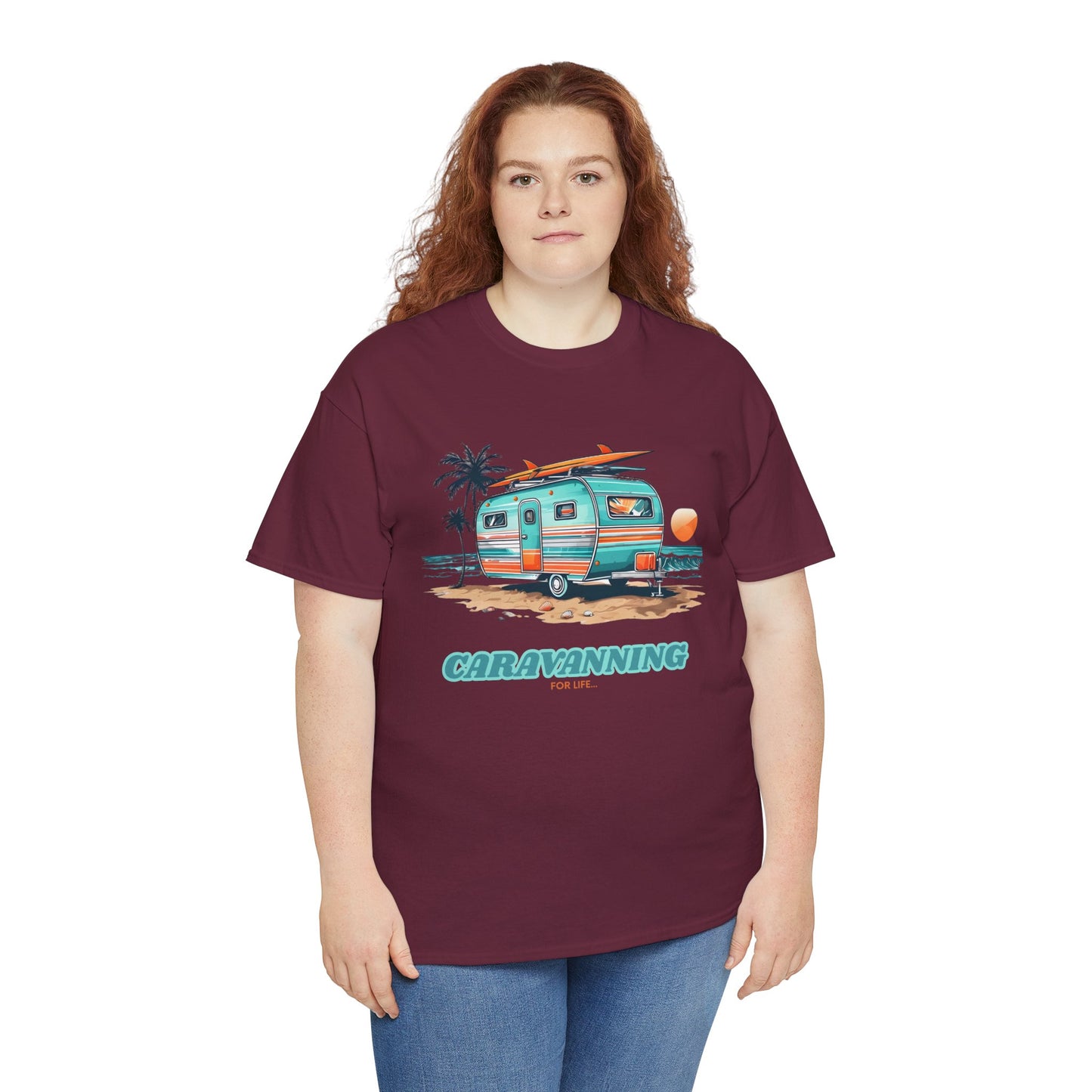 Caravan T-Shirt - Caravanning for Life Design Unisex T-Shirt - Caravanning T-Shirt - Large Design (Front Print)