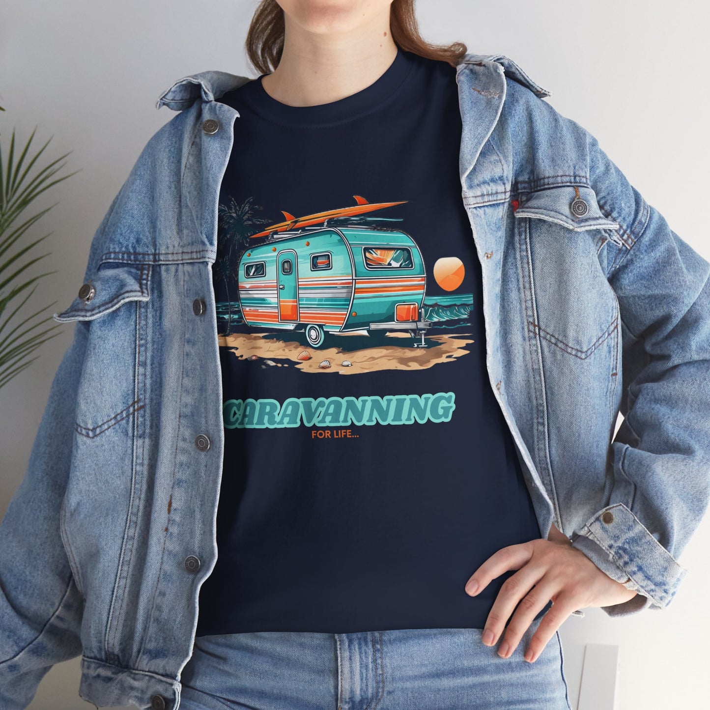 Caravan T-Shirt - Caravanning for Life Design Unisex T-Shirt - Caravanning T-Shirt - Large Design (Front Print)