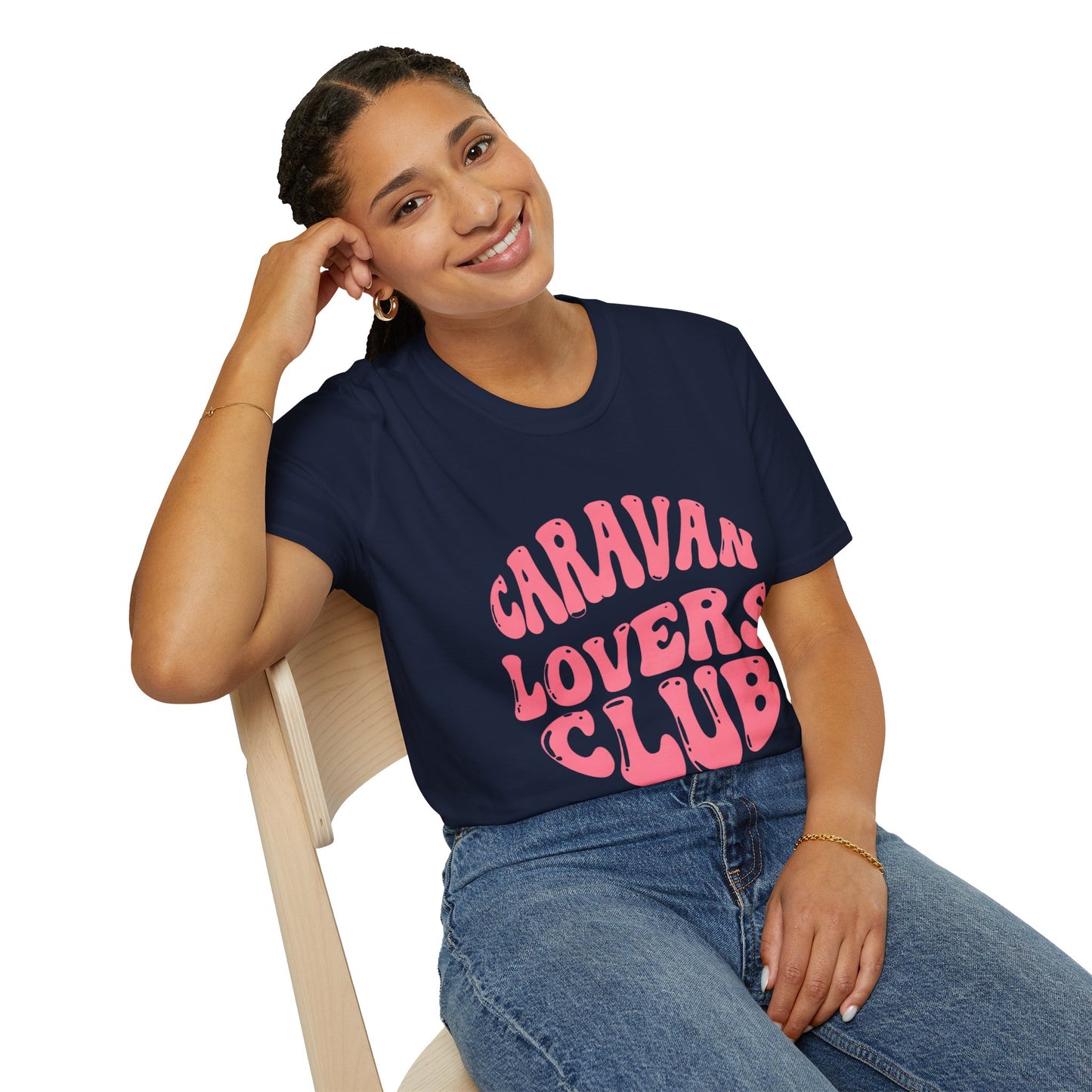 Caravan Lovers Club Unisex Softstyle T-Shirt - Casual Vibe for Travel Enthusiasts