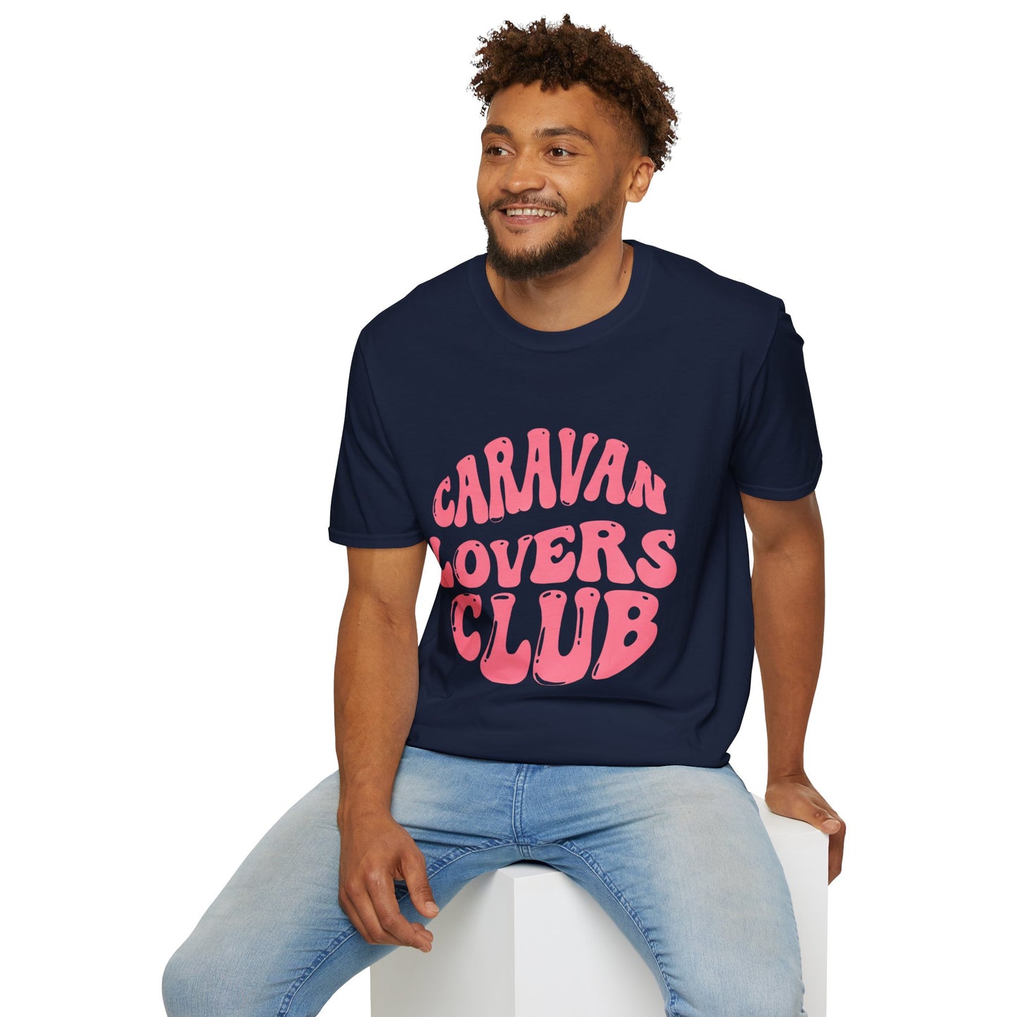 Caravan Lovers Club Unisex Softstyle T-Shirt - Casual Vibe for Travel Enthusiasts