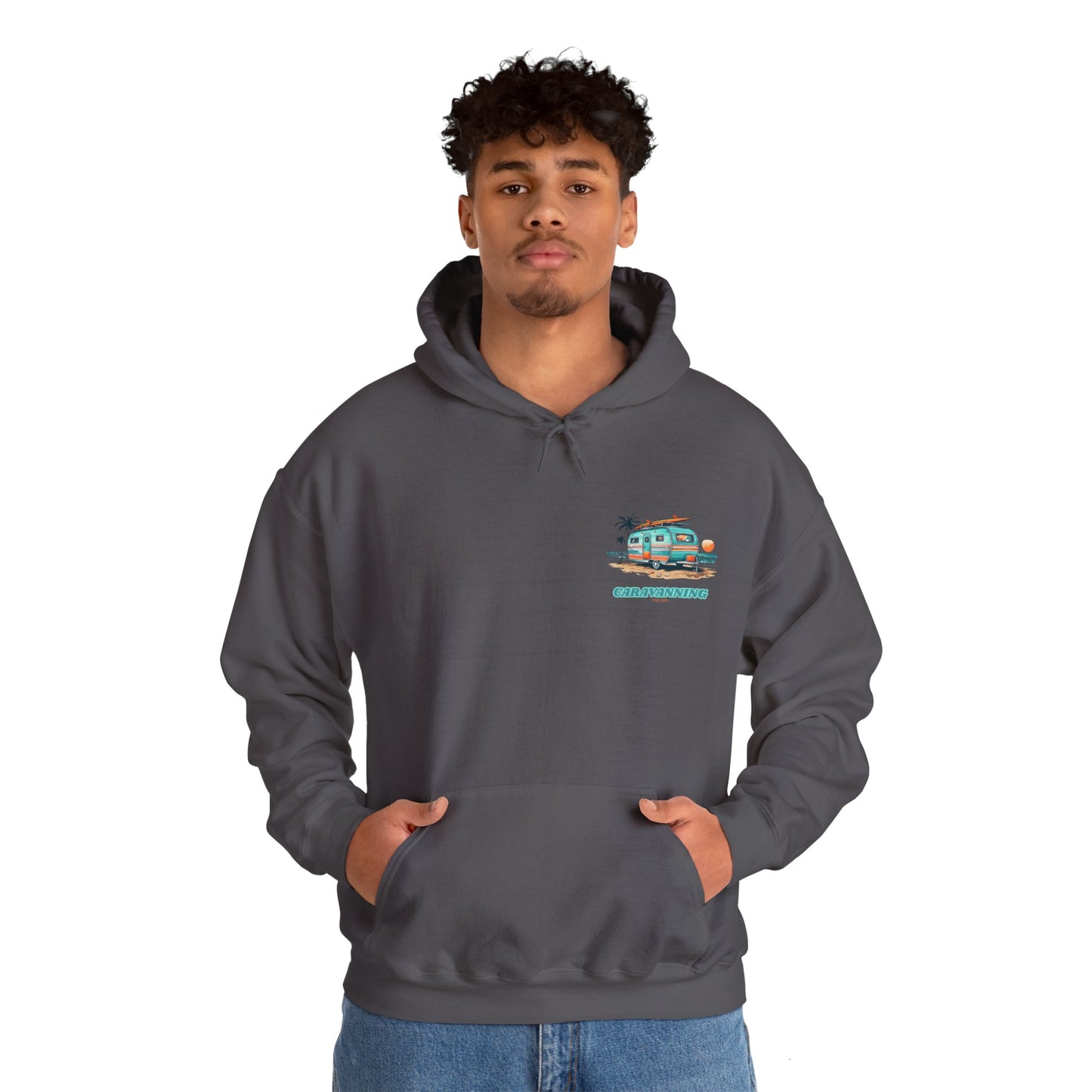 Caravanning For Life Unisex Hoodie - Caravan Lover Hoodie / Caravan Hoodie - Caravaner Hoodie - Small Print (Front)