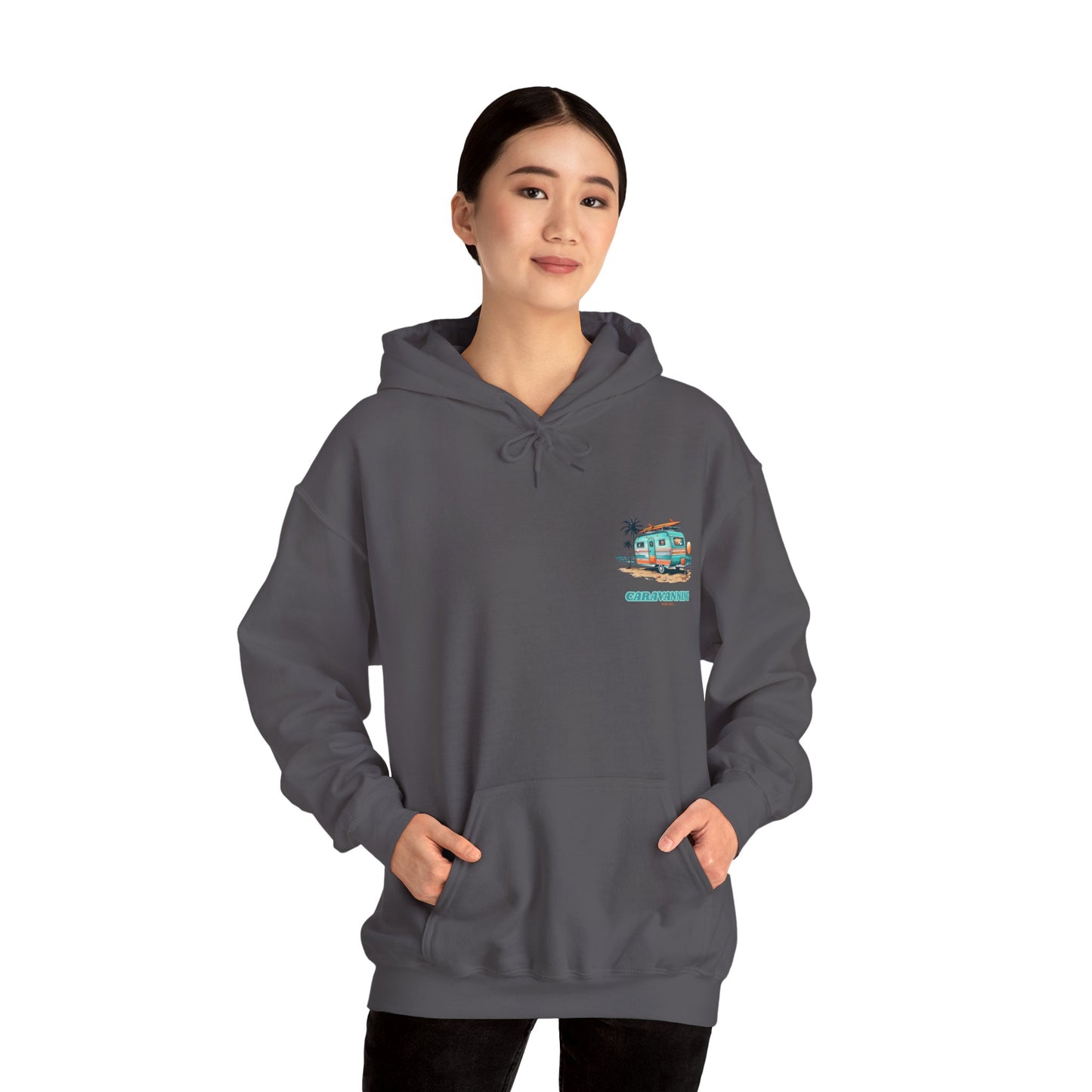 Caravanning For Life Unisex Hoodie - Caravan Lover Hoodie / Caravan Hoodie - Caravaner Hoodie - Small Print (Front)