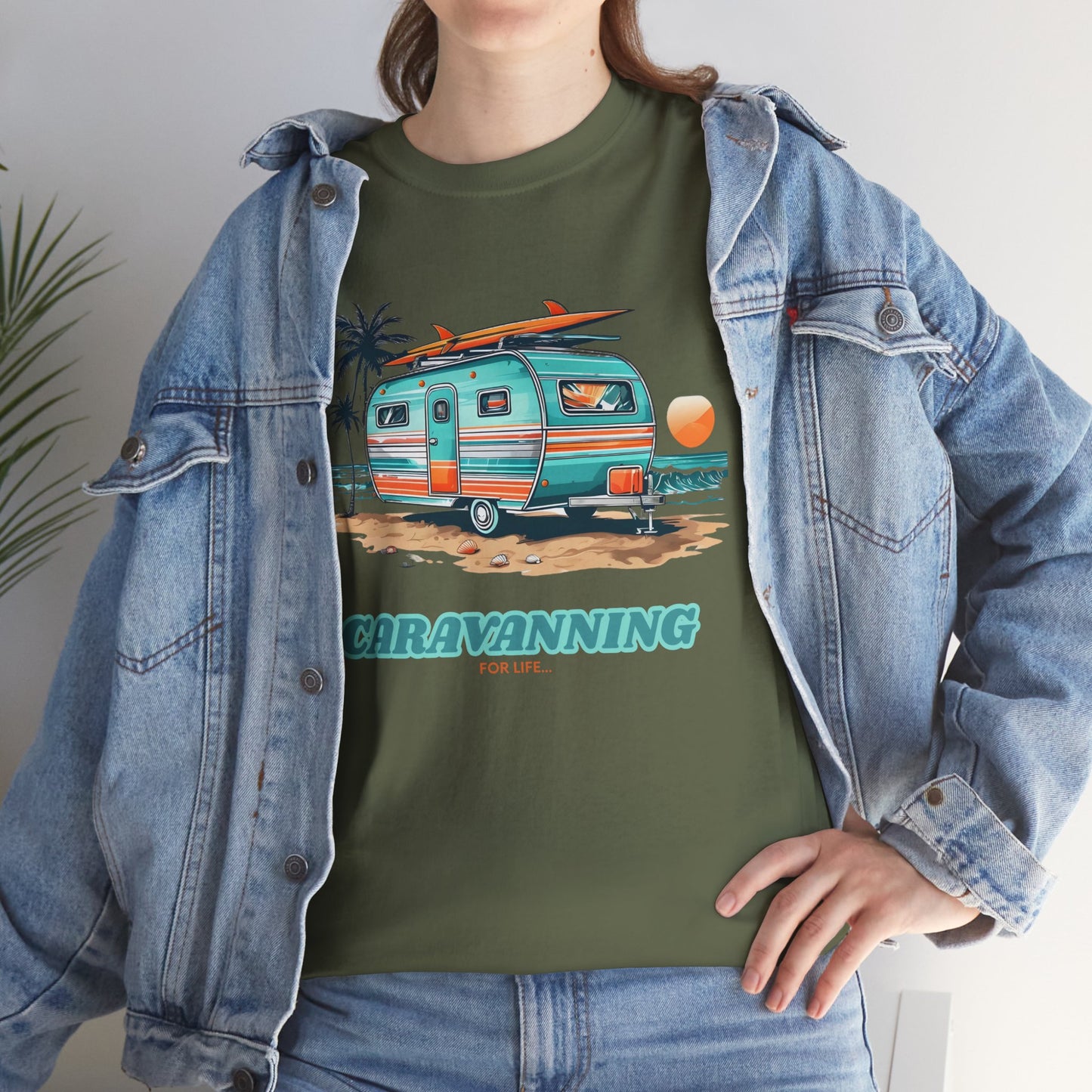 Caravan T-Shirt - Caravanning for Life Design Unisex T-Shirt - Caravanning T-Shirt - Large Design (Front Print)