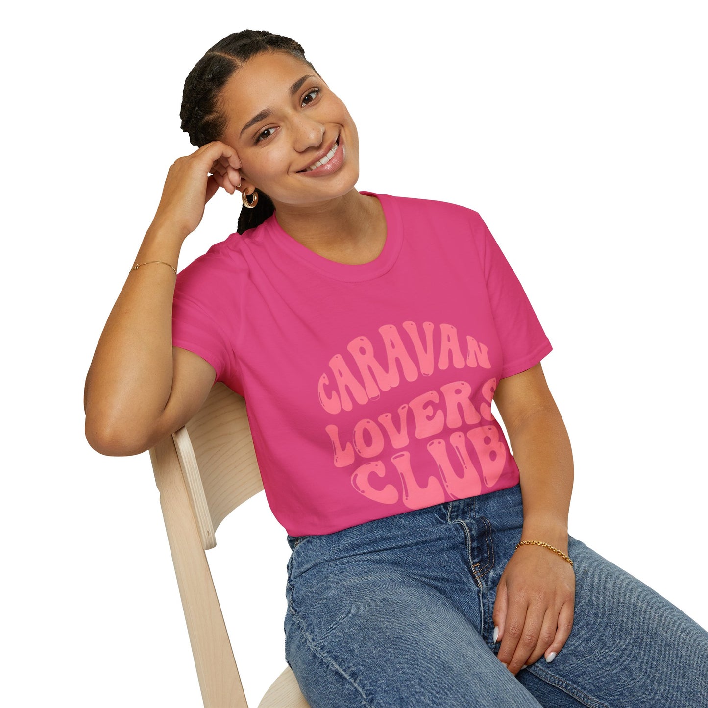 Caravan Lovers Club Unisex Softstyle T-Shirt - Casual Vibe for Travel Enthusiasts