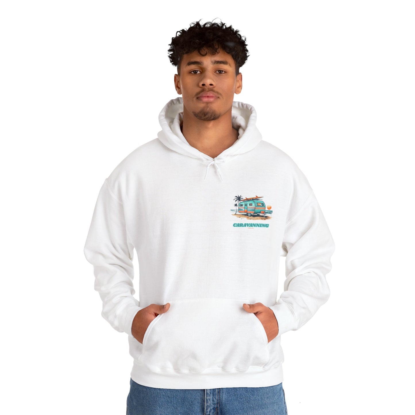 Caravanning For Life Unisex Hoodie - Caravan Lover Hoodie / Caravan Hoodie - Caravaner Hoodie - Small Print (Front)