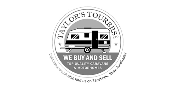 Travelpicks - Taylors Tourers Brand Logo B+W 600x300px Image